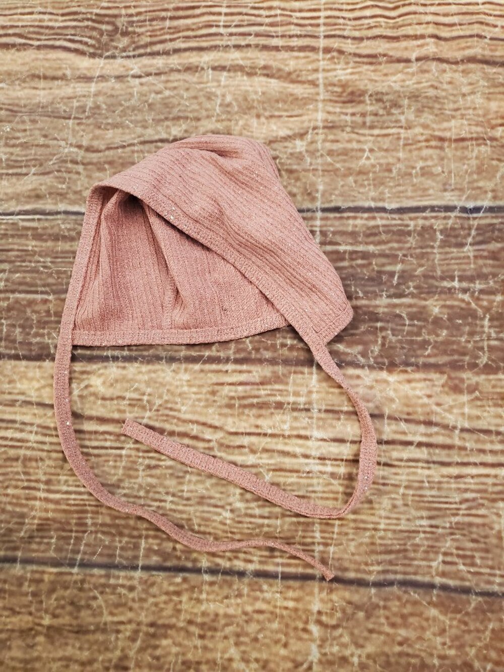 Mini P Pink Shimmery Bonnet sz 12m